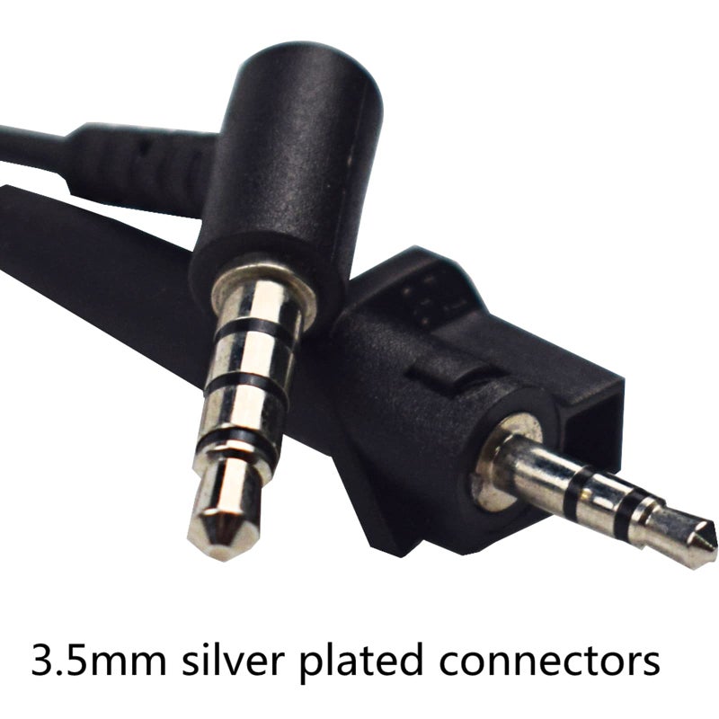 Saipomor AE2 Cord Replacement AUX Cable Silver Plated Upgrade Audio Lead Compatible with Bose AE2 AE2i AE2w Headphones(Black) - Image 2